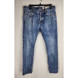 Allsaints Jeans spitalfields okayama Japan Mens 32/30 button-fly washed denim